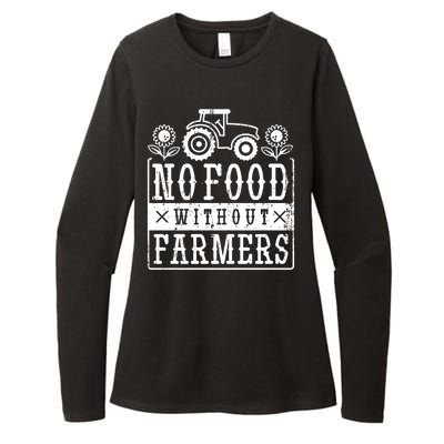 No Food Without Farmers Womens CVC Long Sleeve Shirt