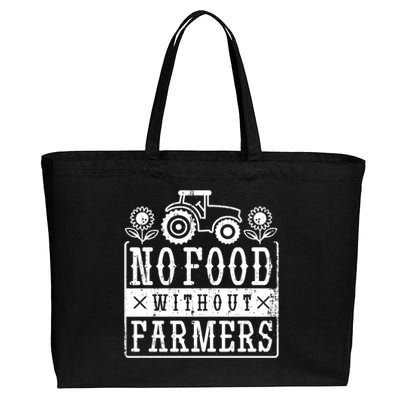 No Food Without Farmers Cotton Canvas Jumbo Tote