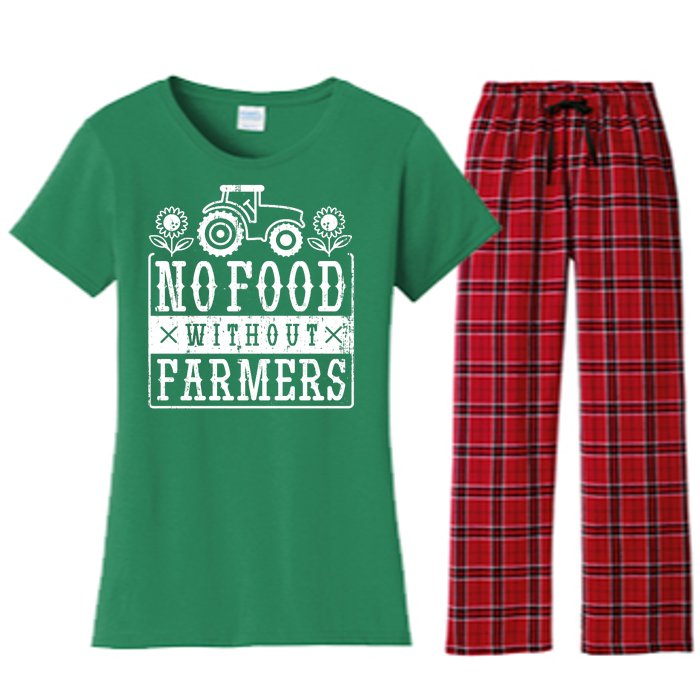 No Food Without Farmers Women's Flannel Pajama Set