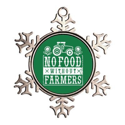 No Food Without Farmers Metallic Star Ornament