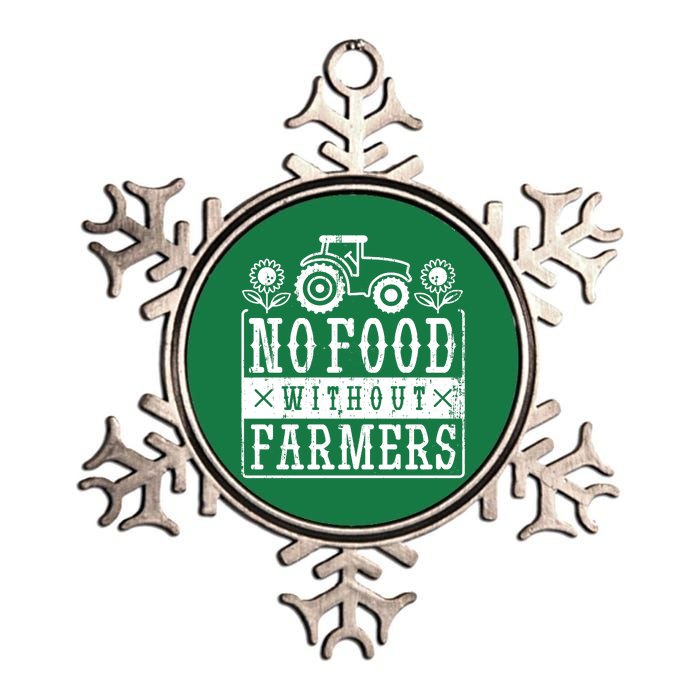 No Food Without Farmers Metallic Star Ornament