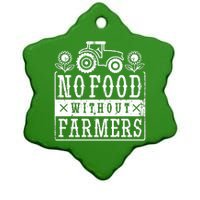 No Food Without Farmers Ceramic Star Ornament