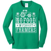 No Food Without Farmers Kids Long Sleeve Shirt