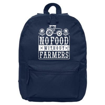 No Food Without Farmers 16 in Basic Backpack