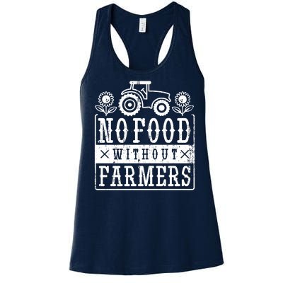 No Food Without Farmers Women's Racerback Tank