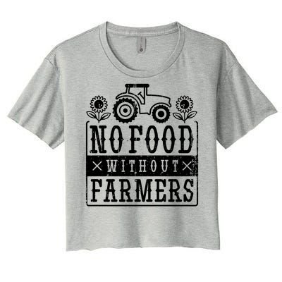 No Food Without Farmers Women's Crop Top Tee