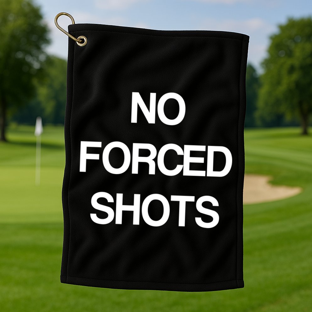 No Forced Shots Golf Towel