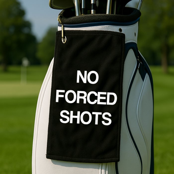 No Forced Shots Golf Towel
