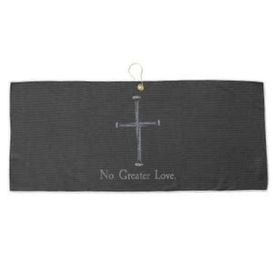 No Greater Love. Jesus Nailed To the Cross Christian Large Microfiber Waffle Golf Towel