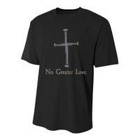 No Greater Love. Jesus Nailed To the Cross Christian Youth Performance Sprint T-Shirt