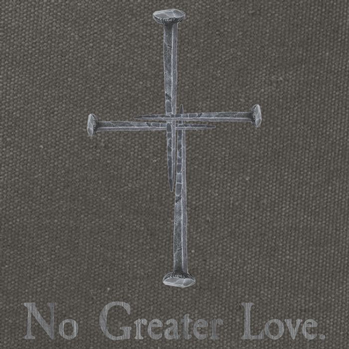 No Greater Love. Jesus Nailed To the Cross Christian Cotton Canvas Backpack