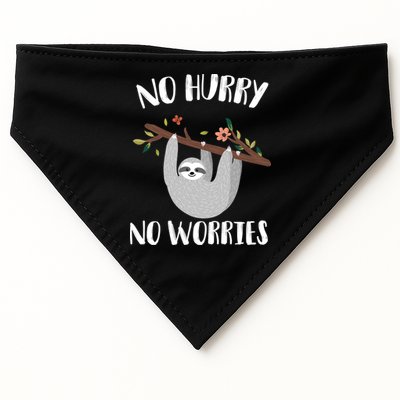 No Hurry No Worries Lazy Sloth USA-Made Doggie Bandana