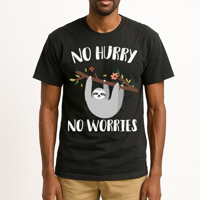 No Hurry No Worries Lazy Sloth Tall T-Shirt
