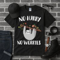 No Hurry No Worries Lazy Sloth Tall T-Shirt