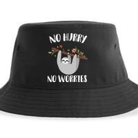 No Hurry No Worries Lazy Sloth Sustainable Bucket Hat