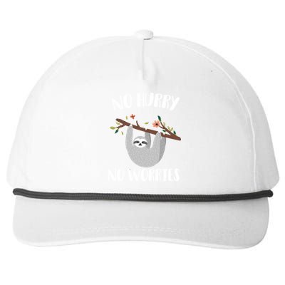 No Hurry No Worries Lazy Sloth Snapback Five-Panel Rope Hat