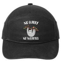 No Hurry No Worries Lazy Sloth 7-Panel Snapback Hat