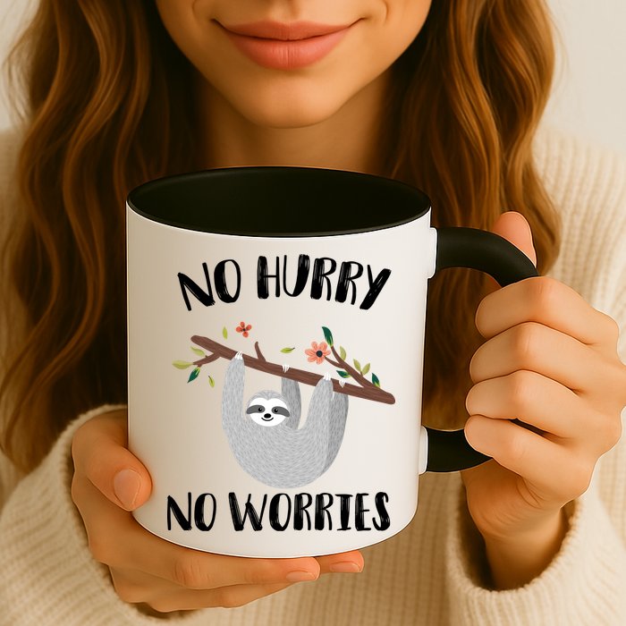 No Hurry No Worries Lazy Sloth Mug