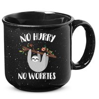 No Hurry No Worries Lazy Sloth 15oz Campfire Ceramic Mug
