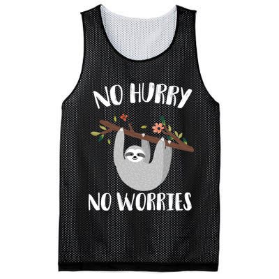 No Hurry No Worries Lazy Sloth Mesh Reversible Basketball Jersey Tank