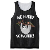 No Hurry No Worries Lazy Sloth Mesh Reversible Basketball Jersey Tank