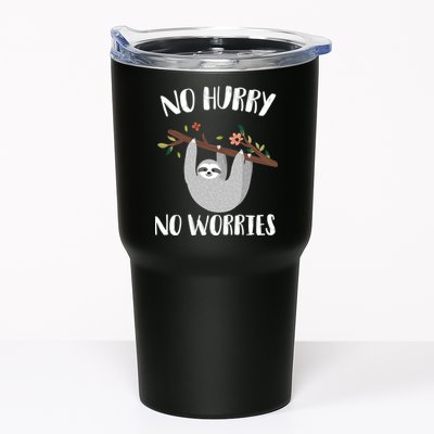 No Hurry No Worries Lazy Sloth Tumbler