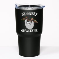 No Hurry No Worries Lazy Sloth Tumbler