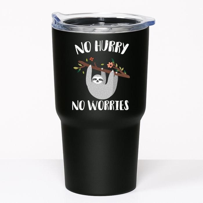 No Hurry No Worries Lazy Sloth Tumbler