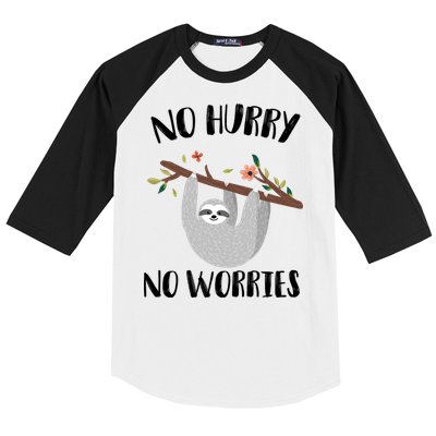 No Hurry No Worries Lazy Sloth Baseball Sleeve Shirt