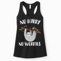 No Hurry No Worries Lazy Sloth Womens Tank Top