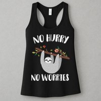 No Hurry No Worries Lazy Sloth Womens Tank Top