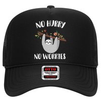 No Hurry No Worries Lazy Sloth Trucker Hat