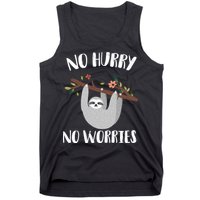 No Hurry No Worries Lazy Sloth Tank Top