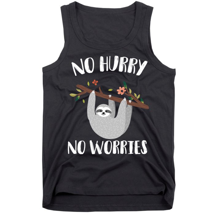 No Hurry No Worries Lazy Sloth Tank Top