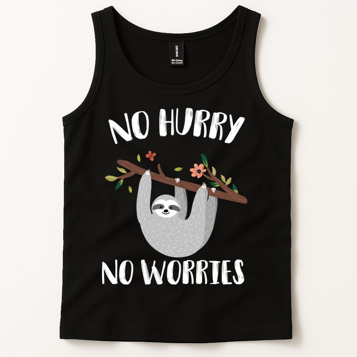 No Hurry No Worries Lazy Sloth Tank Top