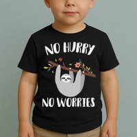 No Hurry No Worries Lazy Sloth Toddler T-Shirt