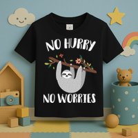 No Hurry No Worries Lazy Sloth Toddler T-Shirt