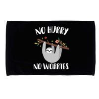No Hurry No Worries Lazy Sloth Microfiber Hand Towel