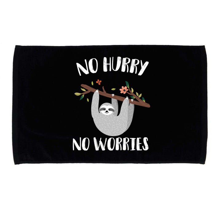 No Hurry No Worries Lazy Sloth Microfiber Hand Towel