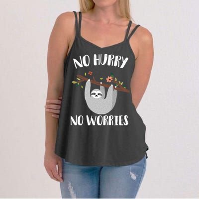 No Hurry No Worries Lazy Sloth Women's Strappy Tank