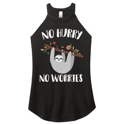 No Hurry No Worries Lazy Sloth Women's Perfect Tri Rocker Tank