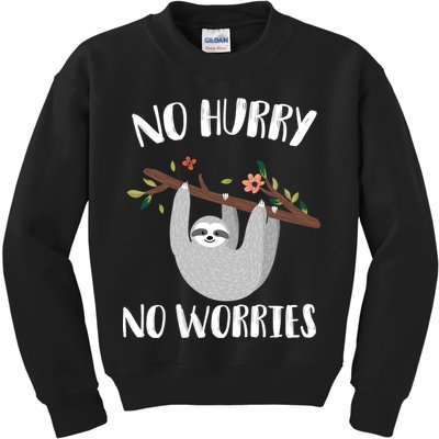 No Hurry No Worries Lazy Sloth Kids Sweatshirt