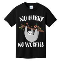 No Hurry No Worries Lazy Sloth Kids T-Shirt