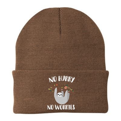 No Hurry No Worries Lazy Sloth Knit Cap Winter Beanie