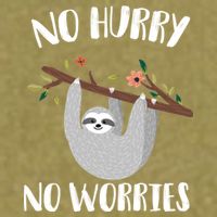 No Hurry No Worries Lazy Sloth Garment-Dyed Women's Muscle Tee