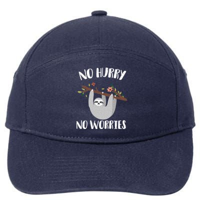 No Hurry No Worries Lazy Sloth 7-Panel Snapback Hat