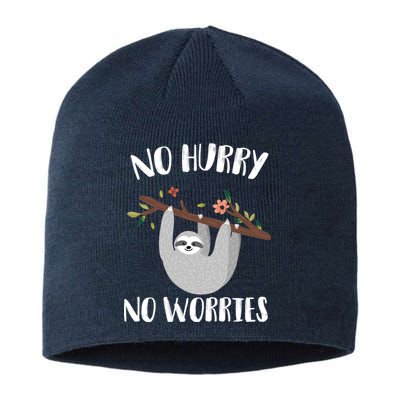 No Hurry No Worries Lazy Sloth Sustainable Beanie