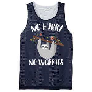 No Hurry No Worries Lazy Sloth Mesh Reversible Basketball Jersey Tank