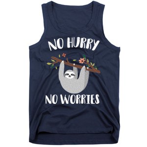 No Hurry No Worries Lazy Sloth Tank Top