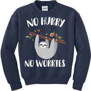 No Hurry No Worries Lazy Sloth Kids Sweatshirt